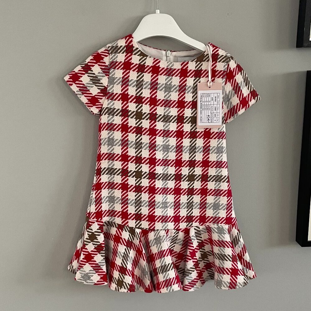 Special Day/Baby Cross Plaid Wool Dress Girl/Toddler, Size 4, New